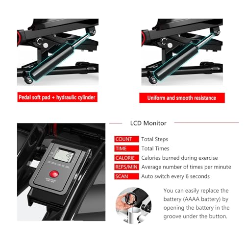 Portable Twist Stair Stepper,Twisting Step Fitness Machine with Bands,Legs Arms and Full Body Cardio Trainer - Image 5