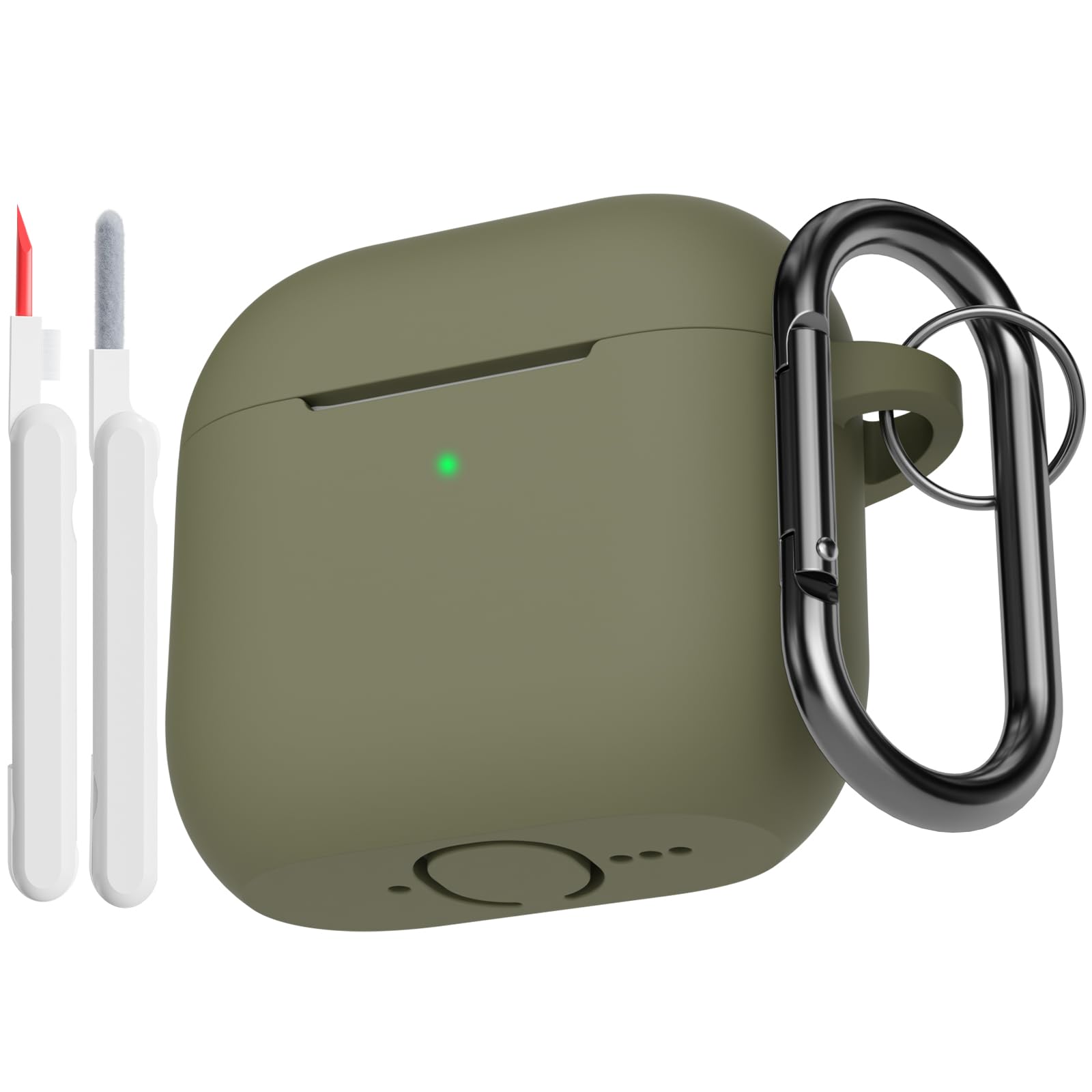 KOKOKA Funda de Silicona Compatible con AirPods Pro 3.ª Generación con Kit de Limpiador, Anti-rasguños, Anti-Polvo, Funda Case Silicona para AirPods Pro 3 con Mosquetón, LED Frontal Visible, Negro — view 28