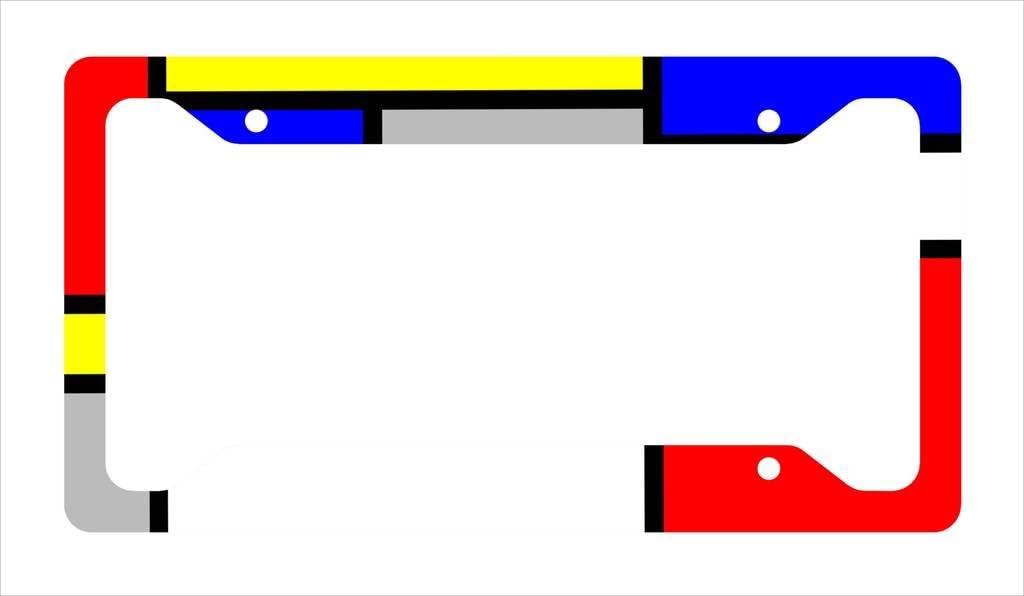 Mondrian Pop Art License Plate Frame