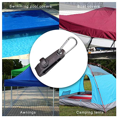 Andoer 10 peças de clipes de lona com mosquetão de lona para serviço pesado dosséis braçadeiras de a