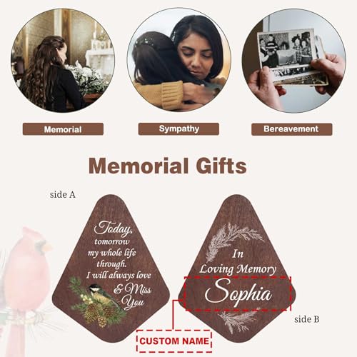 Image of ASTARIN Personalized Name Memorial Wind Chimes, Sympathy Gift for Loss of Lover Mom Dad, Bereavement Deep Tone Wind Chimes for Outside in Memory Gift, Decor Outdoor Garden Patio