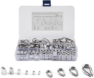 GZYF Auto Crimping Loop Sleeve Assortment for Wire Rope Cable Thimbles Rigging 1/16