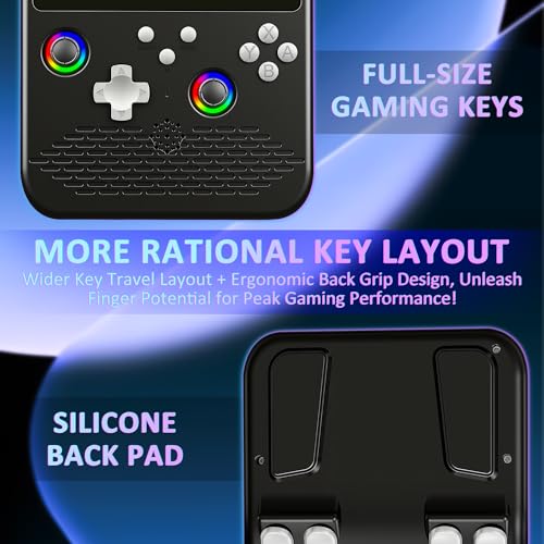 Image of H5 Retro Gaming Console, 5.0 Inch IPS HD Screen Handheld Game Console, 256GB TF Card Build-in 40000+ Classic Games, Portable Video Arcade Support 34+ Emulators with 4000mAh Battery, Black