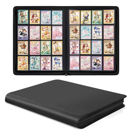 OTOmitra 16 Pocket Card Binder Holds 1280 Cards with Sleeves Black