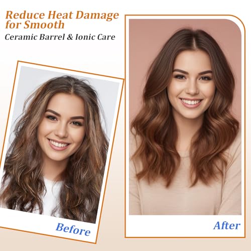 1.6-Inch Round Brush Blow Dryer for Short to Medium Hair – One-Step Drying, Volumizing, and Styling with Negative Ions and Ceramic Barrel