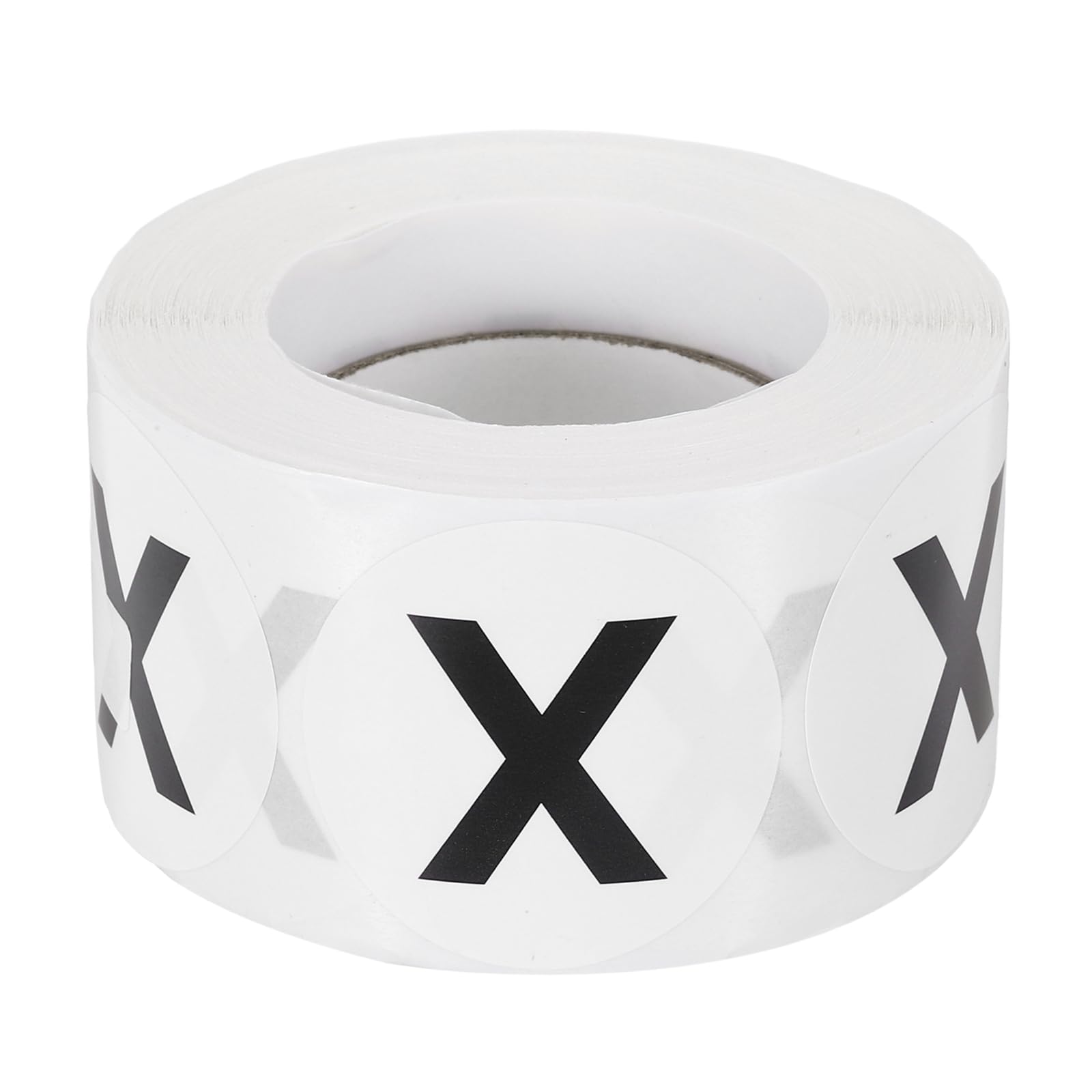 PATIKIL Letter x Inventory Labels, 500 Pcs 1.5 Inch Letter Stickers Round Circle Dots Labels Semi-Gloss Adhesive Stickers for Home Organization Office Storage, Black (1 Roll)