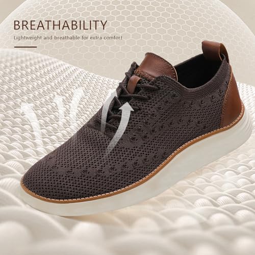 Image of Men's Mesh Oxfords Sneakers Handmade Comfortable Casual Dress Business Slip On Lightweight Walking Shoes for Men