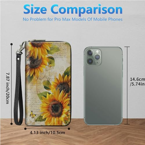Image of Womens Wallet PU Leather Wristlet Wallets for Women, Large Capacity Lady Fashion Wallet Card Holder Zipper Wallet