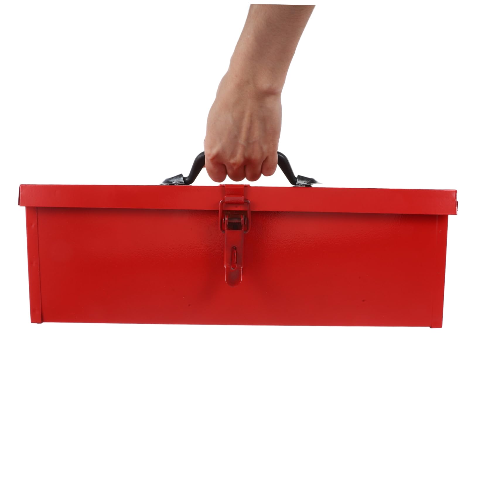 Cassetta Attrezzi Ferro Rossa Portatile, Uso Domestico | Lamiera in Ferro, Alta Capacità e Apertura Facile, Fibbia di Design Ergonomico Stile Casuale