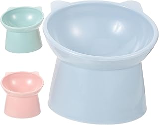 Balacoo Tigelas De Comida De Gato Tigelas De Comida Elevadas Para Gatos Tigelas De Comida Para Animais De Estimação Tigela De Água De Gato De Plástico Inclinada Anti-Derramamento Para