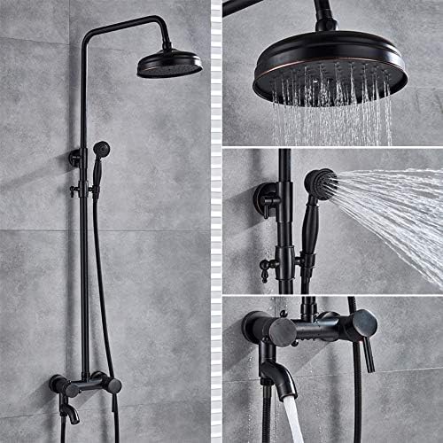 Robinet de baignoire mural anti-calcaire en laiton avec kit douche de pluie