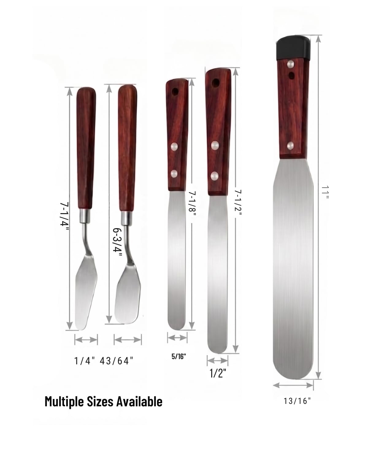 5-Piece Essential Caulk Spatula Set with Wooden Handle — Amazon image 2