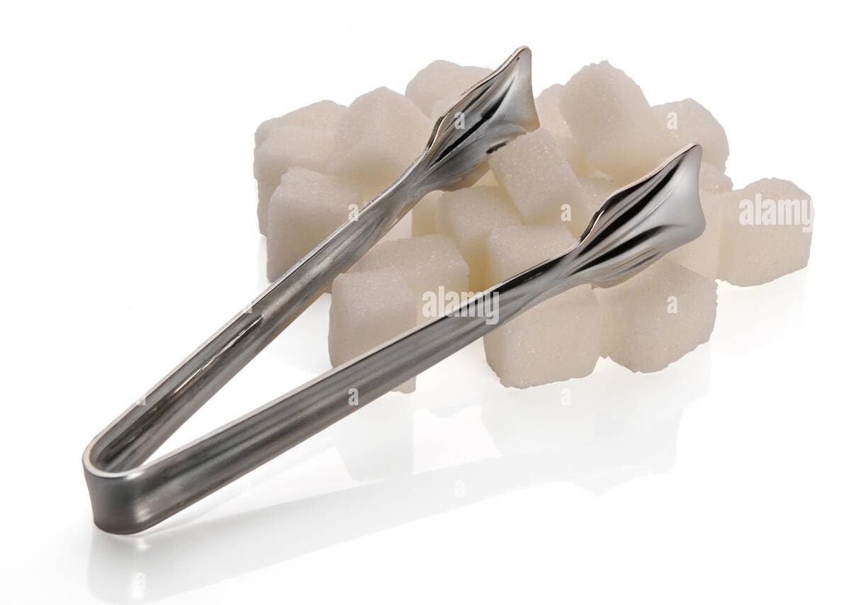 GAFFEL Stainless Steel Mini Sugar Tong 12cm| Ice Tong| Sugar Cube Picker/Candy Serving Tongs for Coffee Tea Sugar Ice Cube Appetizer Kitchen Serving 12cm, Silver (2) 1