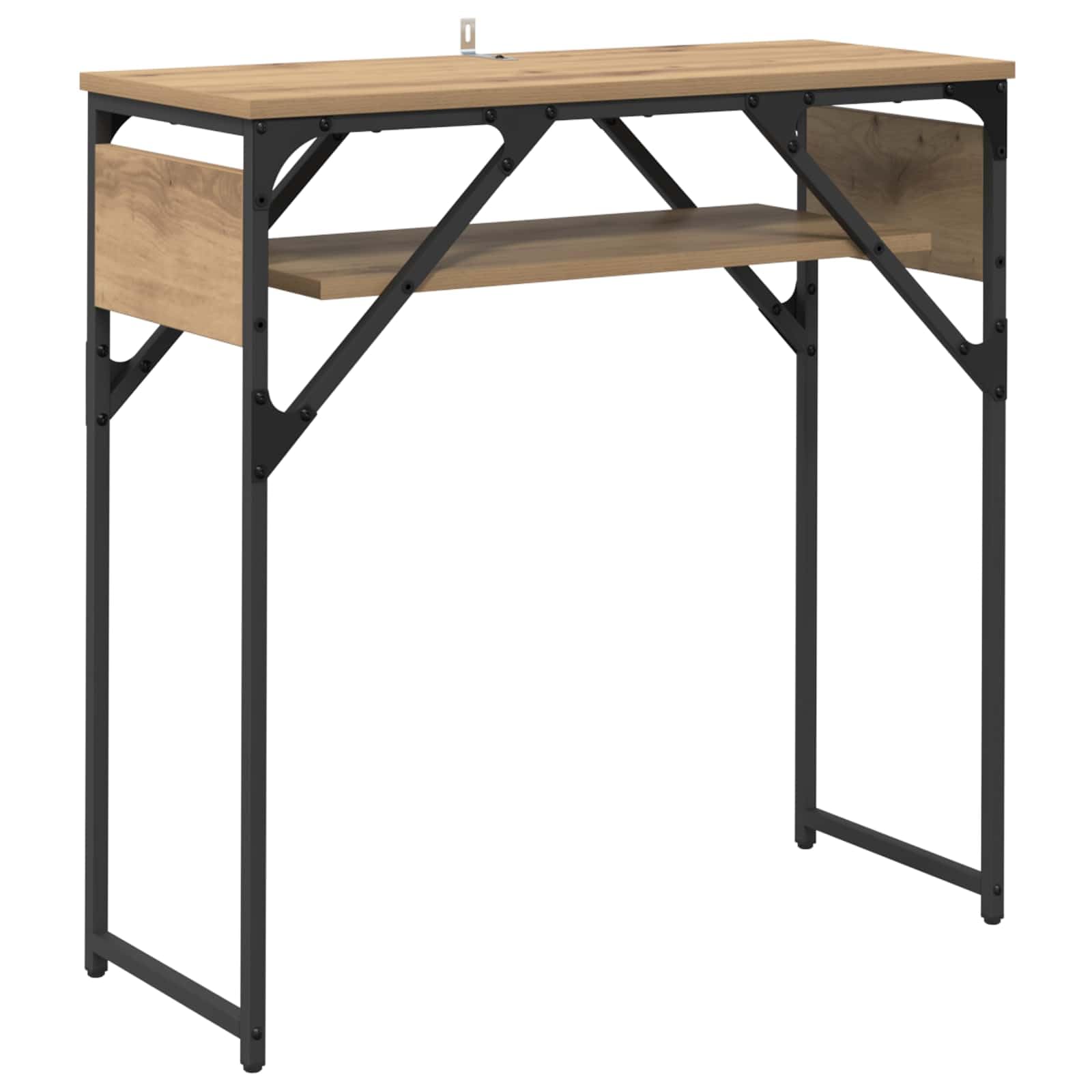 Consola industrial de roble con acabados premium para salon y pasillo