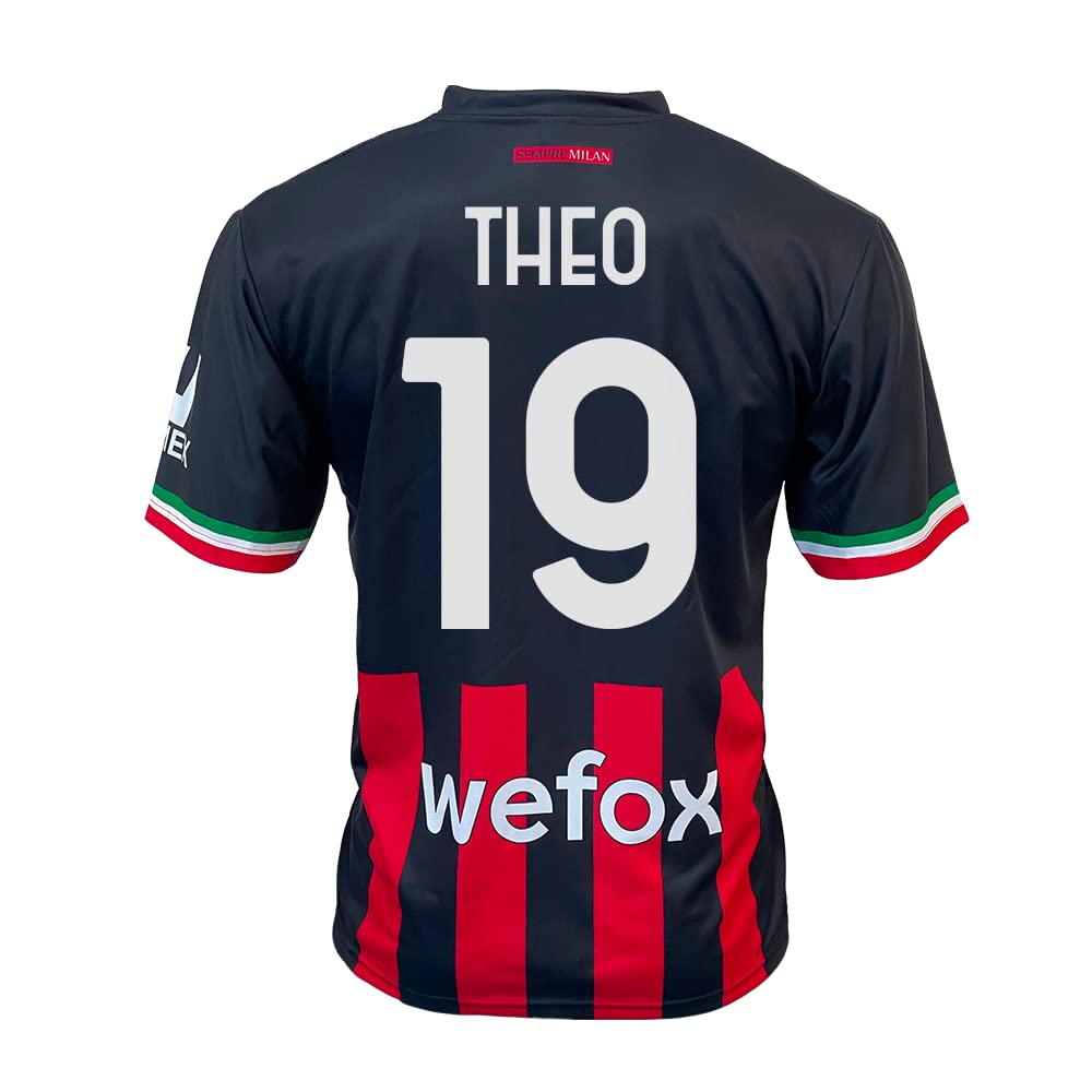 Milan Custom Shirt with Name and Number of Theo Hernandez 19 Home