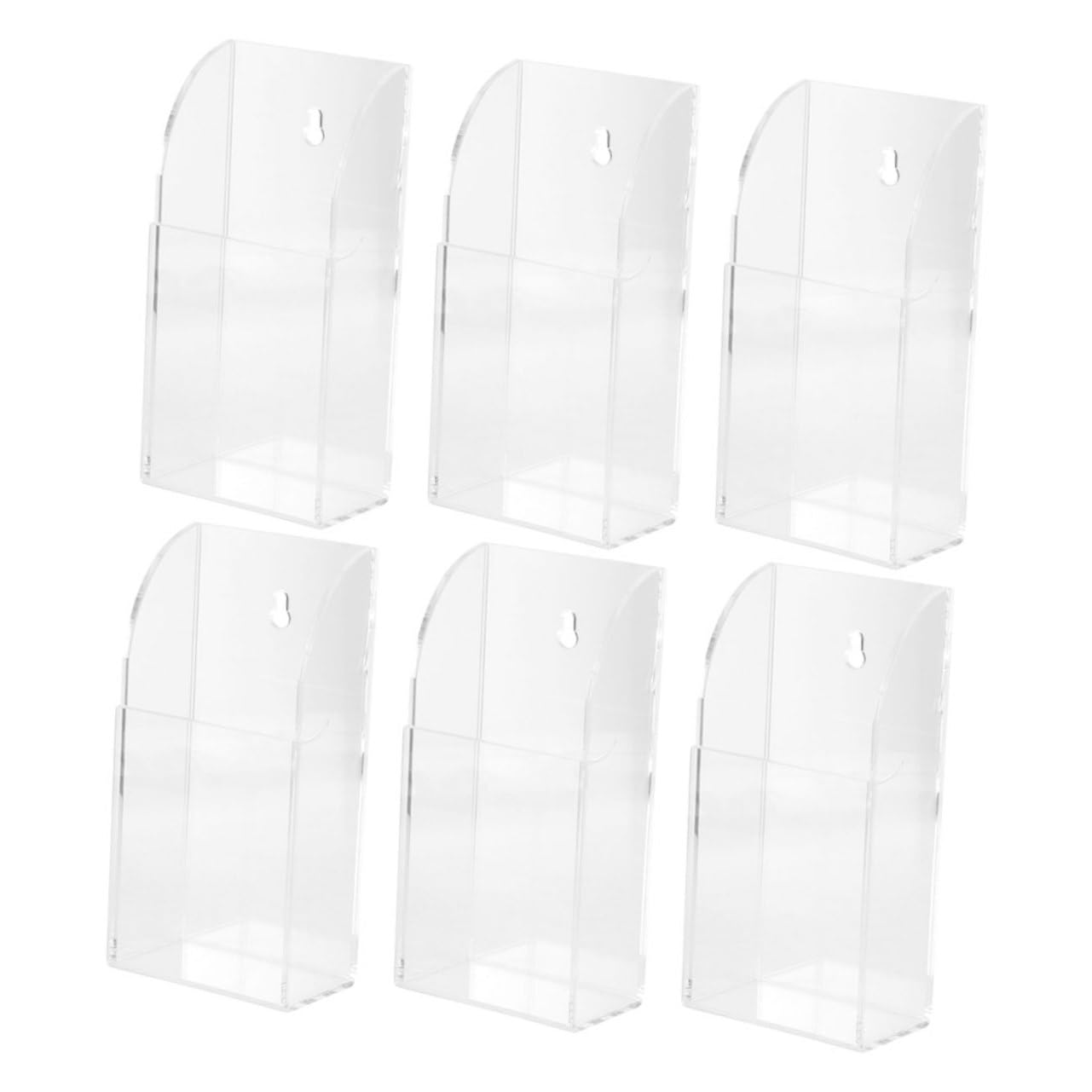 Organizador de Control Remoto de 6 Piezas, Caja de Almacenamiento Transparente para Controles de Aire Acondicionado, Soporte de Pared para Hotel, Oficina o Hogar