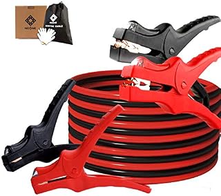 NoOne Booster Cable, 6 Gauge 12-Feet Emergency Booster Jumper Cables with Led Light