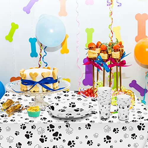 Durony DY0401 159 Pieces Dog Paw Print Party Supplies Set Including 108 X 54 Inches Tablecloth 9 Oz Cups Plates And Napkins thumb #5