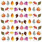 秋・お月見☆シール式ウォールステッカー autumn 中秋の名月 十五夜 紅葉 月 うさぎ 空 植物 季節 590×1327mm 剥がせる カッティングシート 紅葉 葉っぱ カラフル 016944