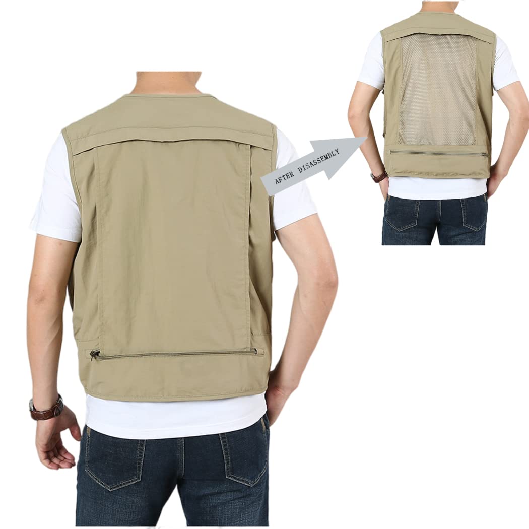 Hommes Gilet De Pêche sans Manches Multipoches pour Camping Chasse Pêche Photographie Veste De Sport De Voyage Gilet De Photographie
