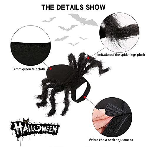 Traje de aranha de Halloween para cães pequenos | Pet Cosplay Vestuário Acessórios Simulação Spider
