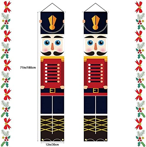 GloBrite Nutcracker Christmas Decorations | Nutcracker Soldier Model Hanging Banners | Christmas Door Decorations Outdoor Christmas Decorations for Holiday Party Wall Decor & Christmas Gifts
