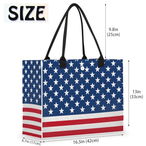 American Flag Art Tote Bag for Women Large Beach Bag Reusable Tote Bags for Work Travel Beach Shopping2