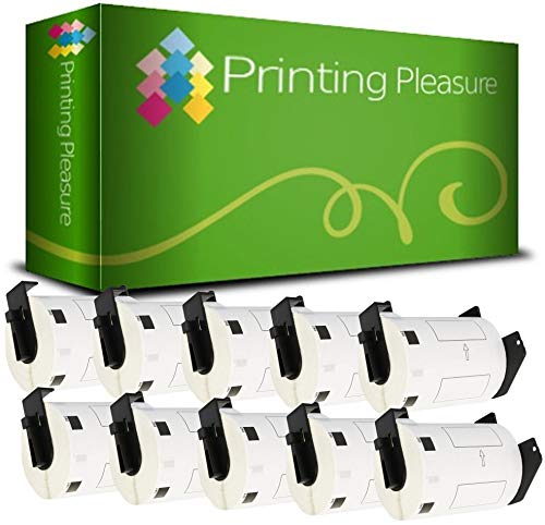 Image of Printing Pleasure 10 x DK11240 Labels Compatible with P-Touch QL-1050 QL-1060N QL-1100 QL-1110NWB | 102mm x 51mm | 600 Labels per Roll | Thermal Paper Roll | Barcode Labels