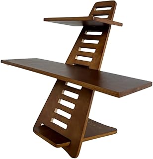 Sleekform Standing Desk Converter - Adjustable Height Sit to Stand Up Desk Riser, Workstation for Office or Home, Tabletop Wood Portable - Walnut