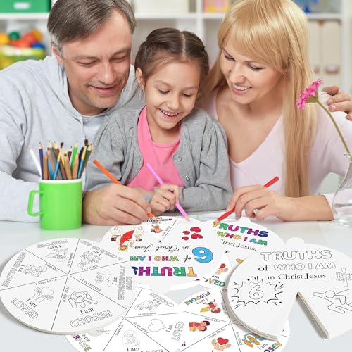 AsodSway Religious Coloring Wheel, 72Pcs DIY Paper Crafts for Sunday School - image 5