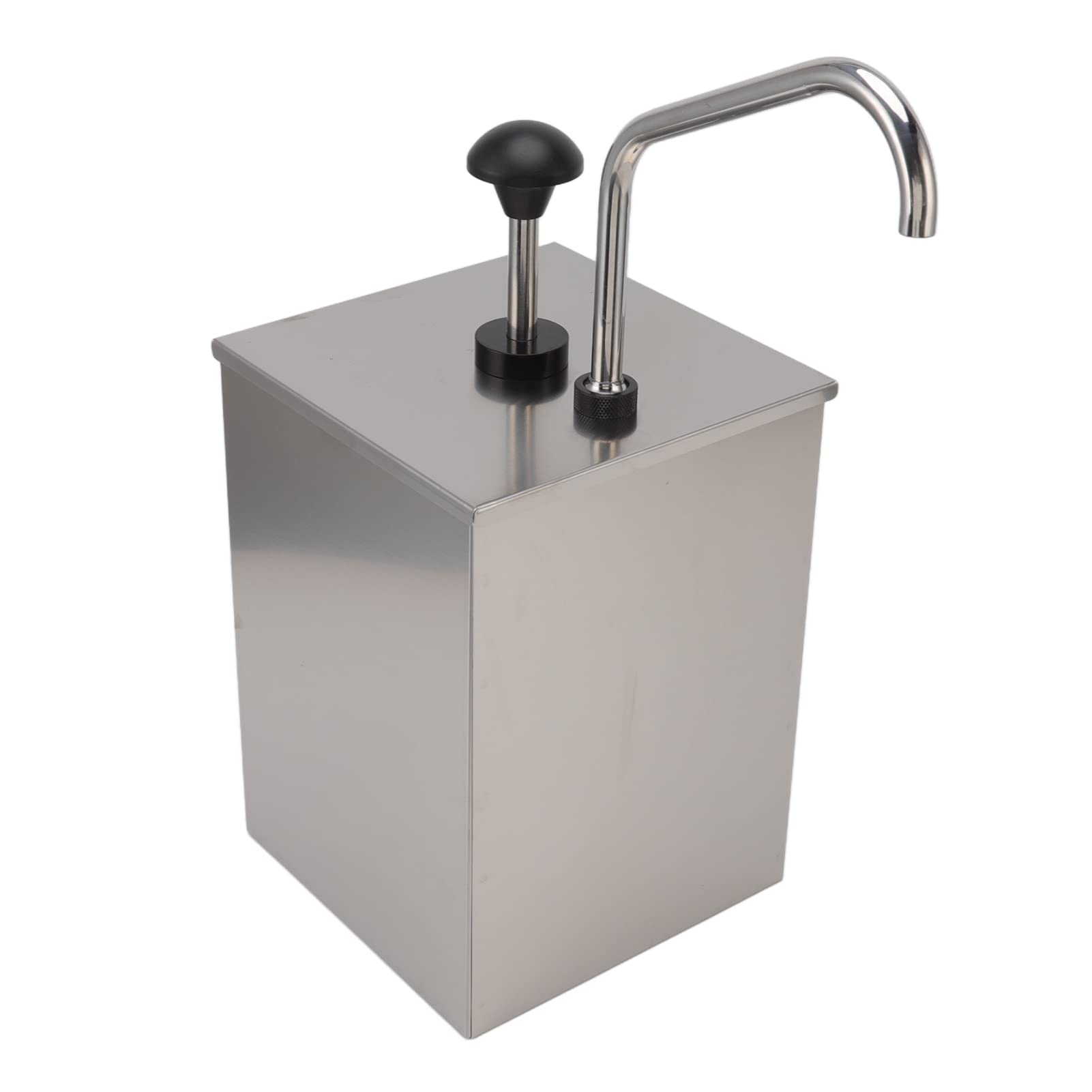 Aramox Dispenser per Pompa per di Soia Dispenser per Pompa per Sciroppo in Acciaio Inossidabile Pressa Manuale a Testa Singola da 4 Litri Barattolo Staccabile per Ristoranti, caffè, Snack Bar e