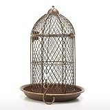 Comederos para Aves Alimentador de pájaros Alimentador de jaula de aves Colgando Pájaro salvaje Casa de metal Alimentador de Metal Patio trasero Decoración Jaula de pájaros Accesorio Regalo Contenedor