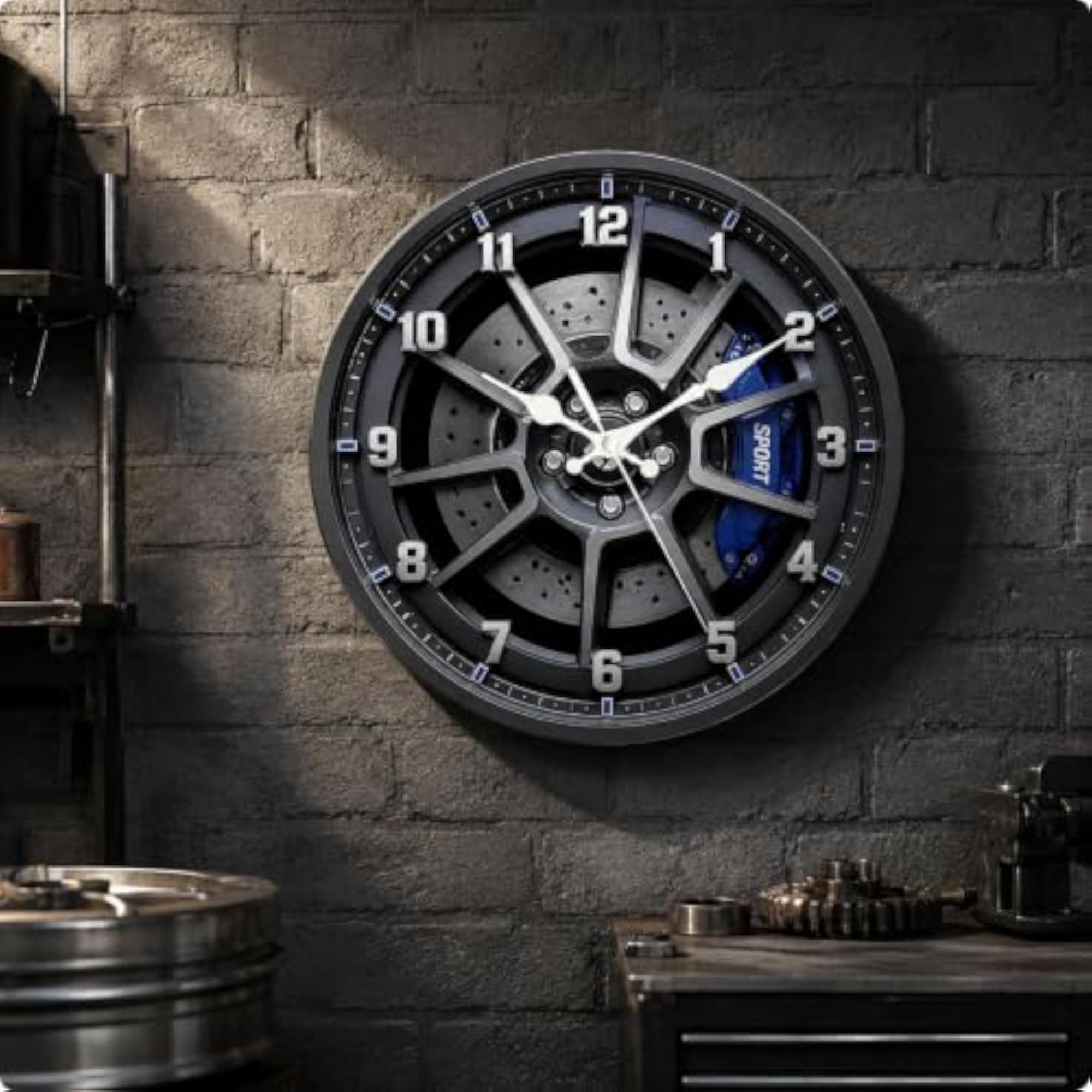 Wheel-Wall-Mounted Decorative Round Wall Clock