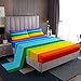 Erosebridal Rainbow Bed Sheets King Size,Rainbow Stripes Bedding Set Colorful Watercolor Sheet Set for Kids Girls Boys Teens Ultra Soft Tie Dye Fitted Sheet + Flat Sheet + 2 Pillow Cases