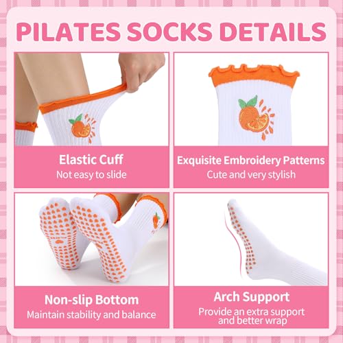 Image of Pilates Grip Yoga Socks for Women Cute Non Slip Socks | Cute Non Slip Socks, Athletic Grippy Sock, Barre Ballet Fitness Workout