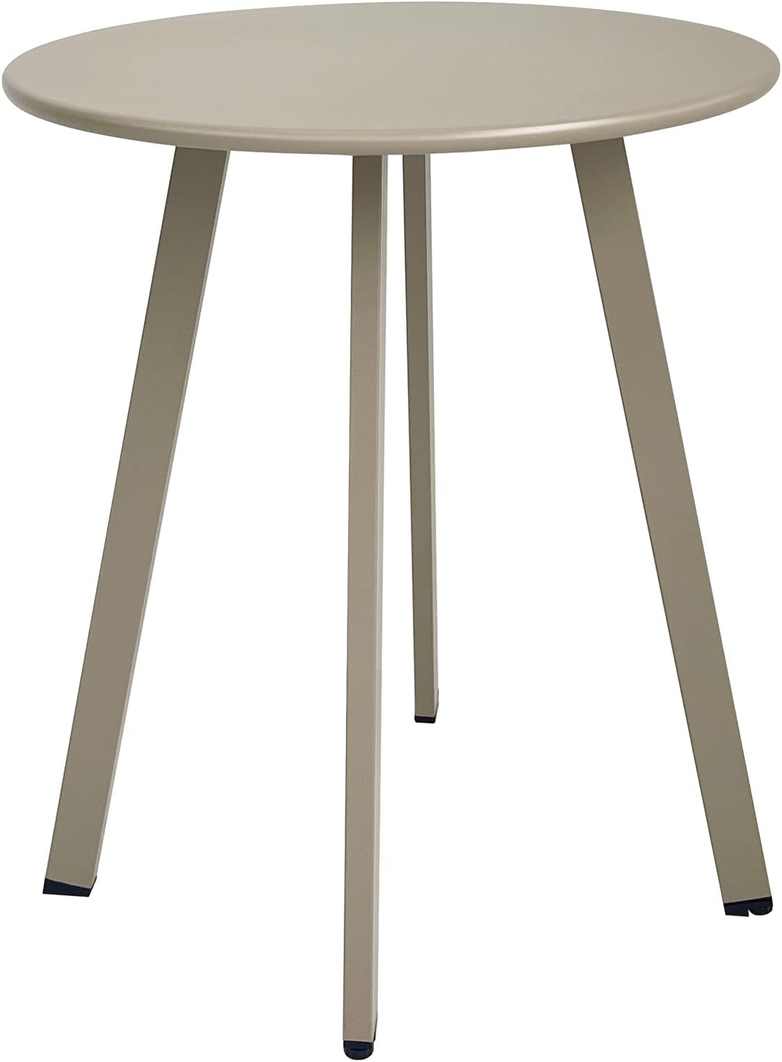 Meluvici Outdoor Side Table - Weather Resistant Patio Table, Round Metal Steel, Waterproof End Table for Garden, Balcony, Yard, Grey White