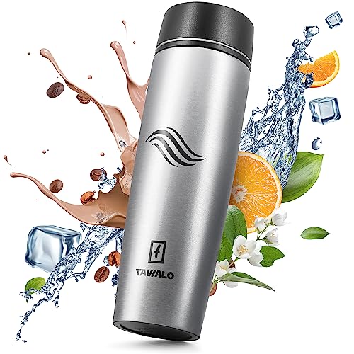 TAVIALO Thermobecher, Reisebecher, 460ml, Farbe Metallic Silber,...