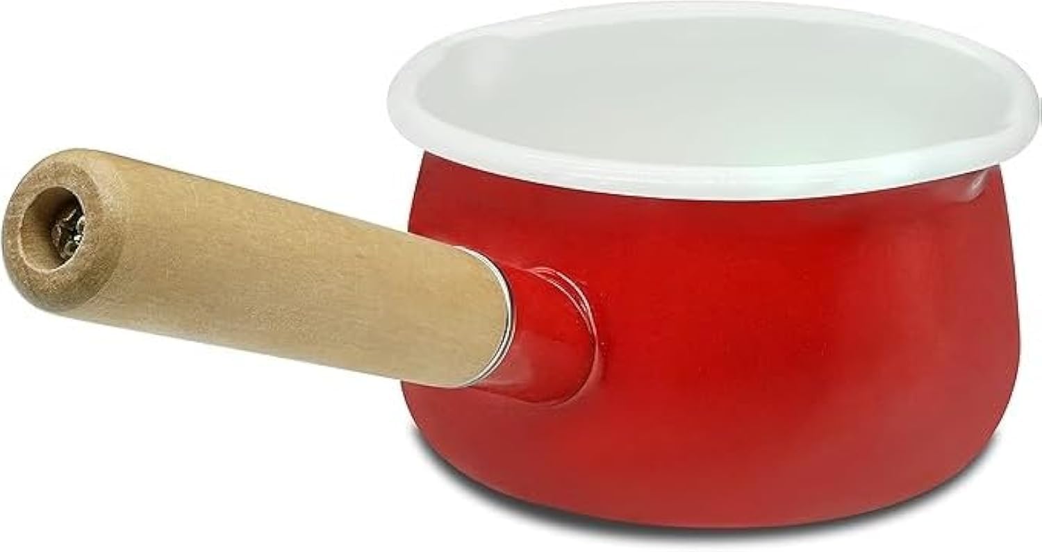 Amazon.com: YumCute Home Enamel Milk Pan with Dual Pour Spout