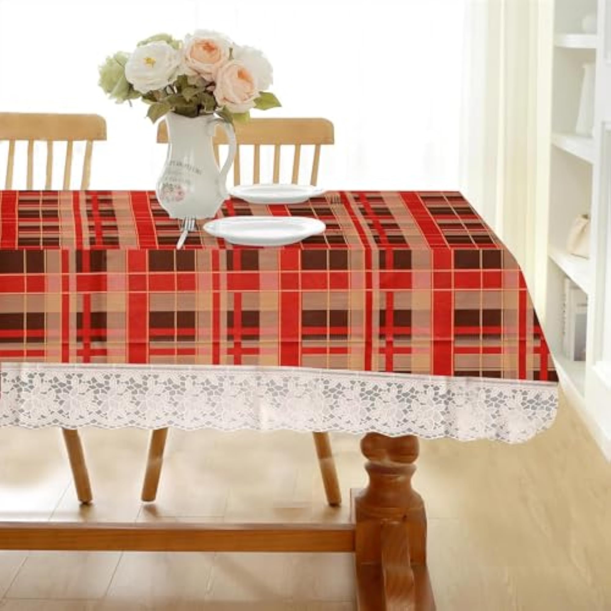 Elegant Table Cover with Premium Backing, 6-8 Seater