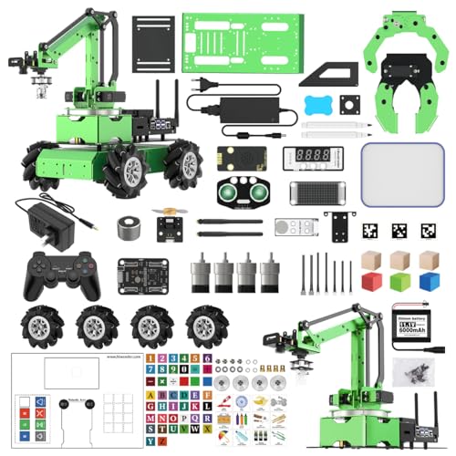 Image of LewanSoul JetMax Robotic Arm for Jetson Nano AI Vision ROS Open Source Programmable Robot Arm Kit with 4 Kinds Gripper Big Chassis Sensor Modules Wireless Control App /PC Coding Study DIY Robot