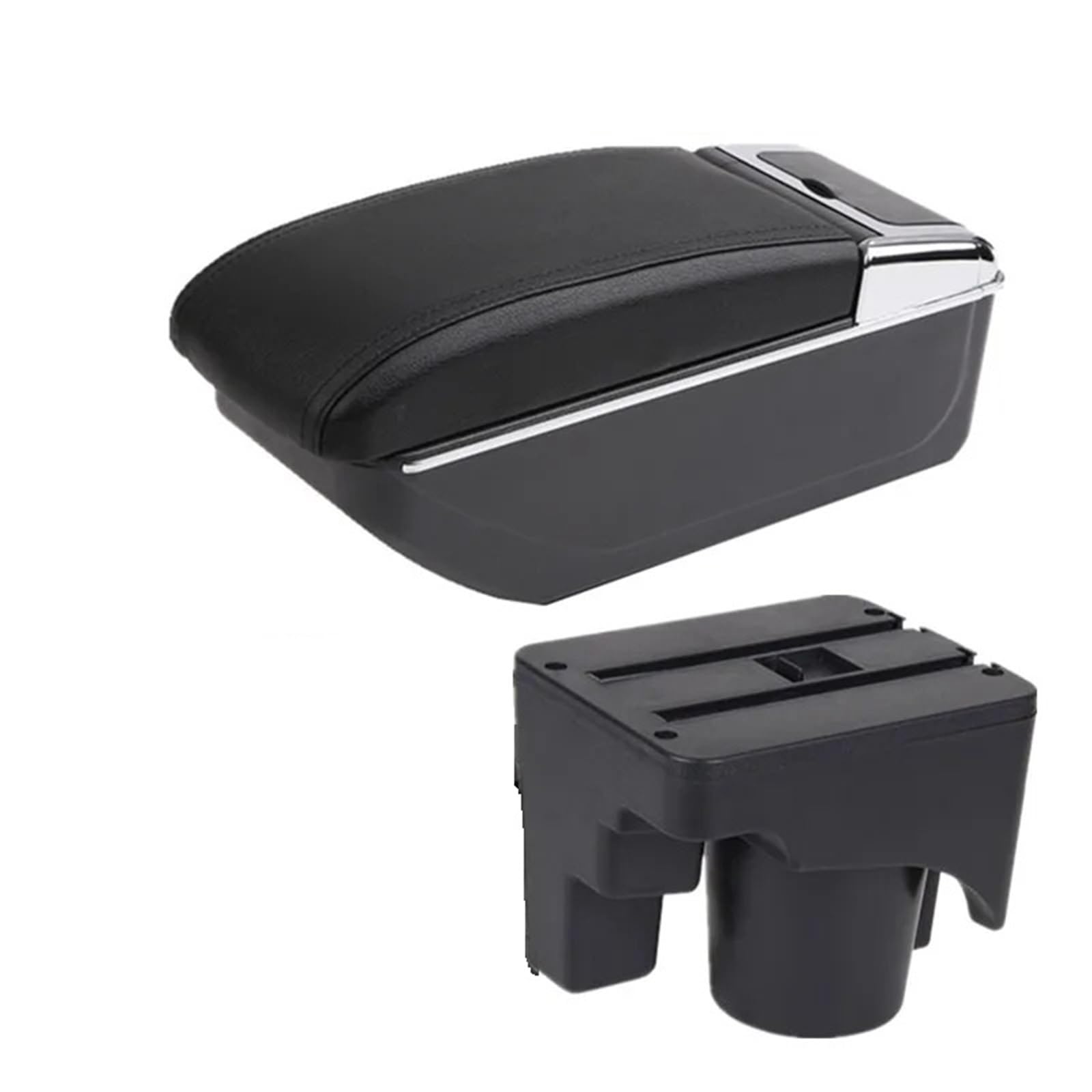 Hguvsjd Armrest Box For VW For Golf 6 5 Mk6 MK5 For Jetta For Sagitar Armrest Storage Box Interior Retrofit Car Armrests(B black line NO USB)