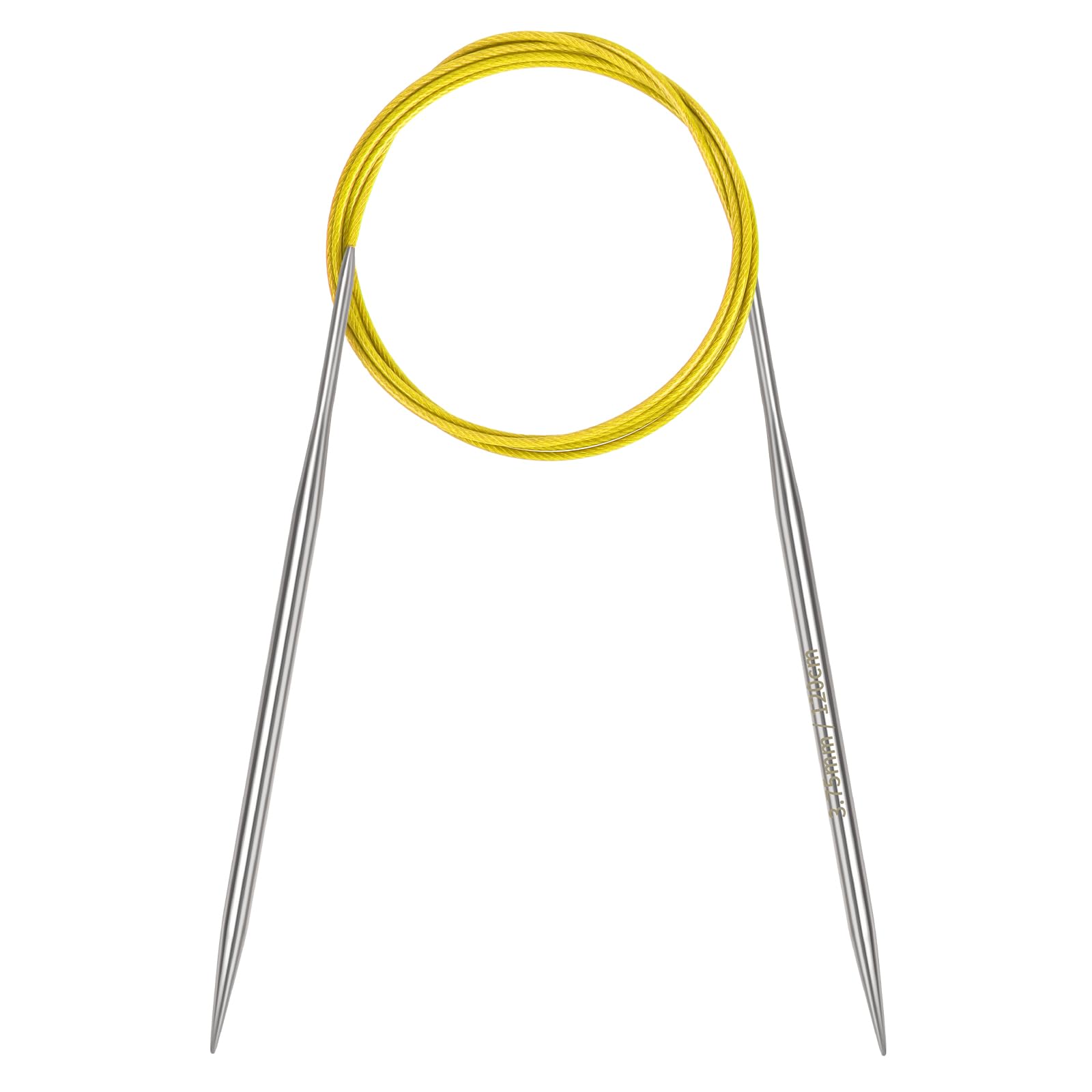 Coopay 3.75mm Circular Knitting Needles 120cm, Metal Circular Needles with Flexible Cable, Long Round Knitting Needles for Blankets Large Projects, Fixed Circle Knitting Pins for Arthritic Hands