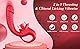 Stoß‑ & Zungenvibrator Rosenform – 2‑in‑1 Klitorisstimulator & G‑Punkt Vibrator für Frauen, 10 Stoß‑ & 10 Leck‑Modi, IPX6 wasserdicht, leise USB Massagegerät