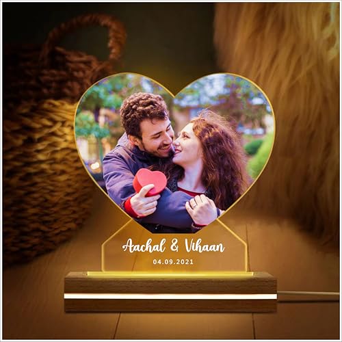 Image of THE GRANDEUR Acrylic LED Photo Lamp, Personalised Anniversary Gift for Couples, Wedding, Birthday, Valentine's Day (Cupid Love), Transparent