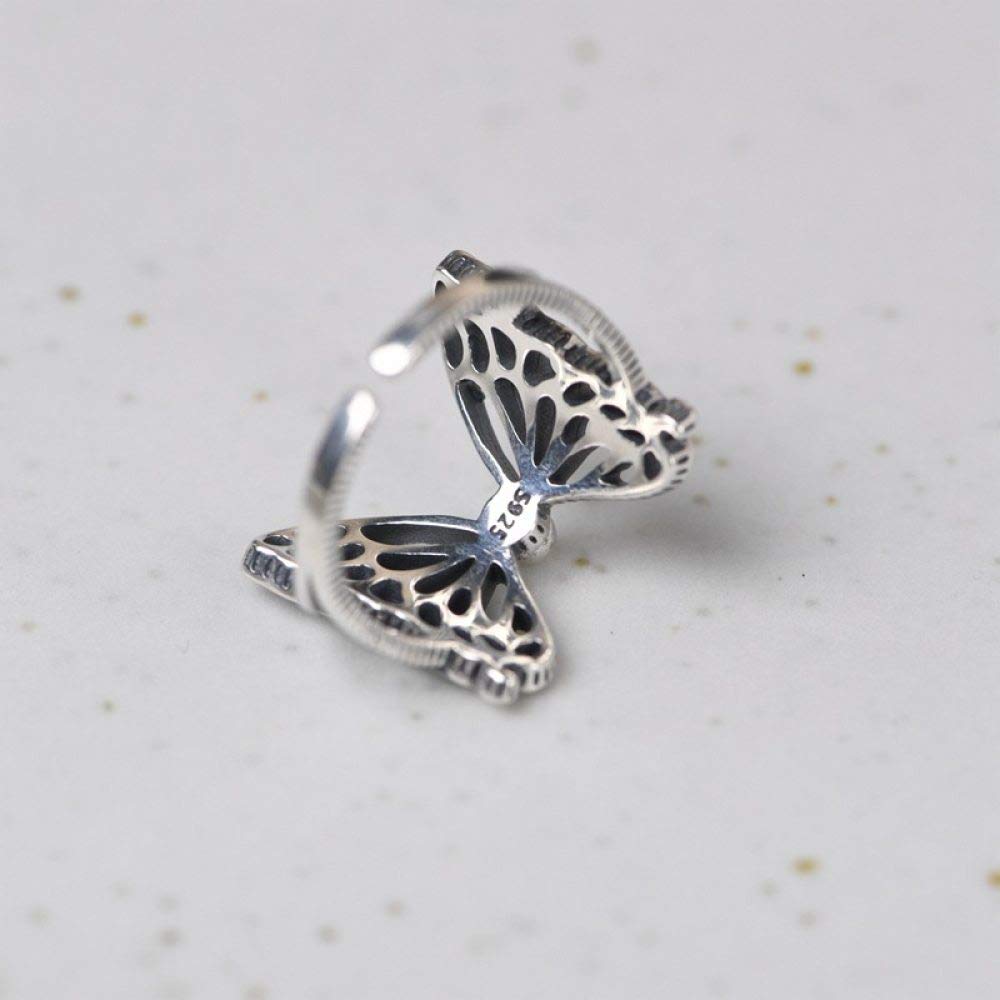 Anello In Argento Sterling 925,Anello Con Nodo A Farfalla In Argento Sterling S925 Anelli Regolabili Anello Con Dito Indice Traforato Retrò In Argento Anello Eternità Fascino Di Nozze Gioielli Reg