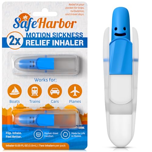 SafeHarbor Motion Sickness Relief Inhaler, 2-Pack | Natural, Non-Drowsy Nausea