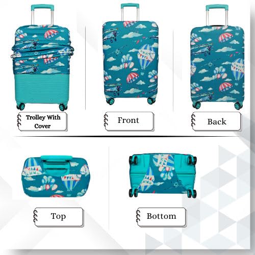 Image of Printed Luggage Cover for Traveling Bag & Suitcase - Stretchable & Scratchproof Trolley Protector with Velcro Lock & Lightweight Washable Material(Suitcase Bag Not Included, Only Cover in Product)