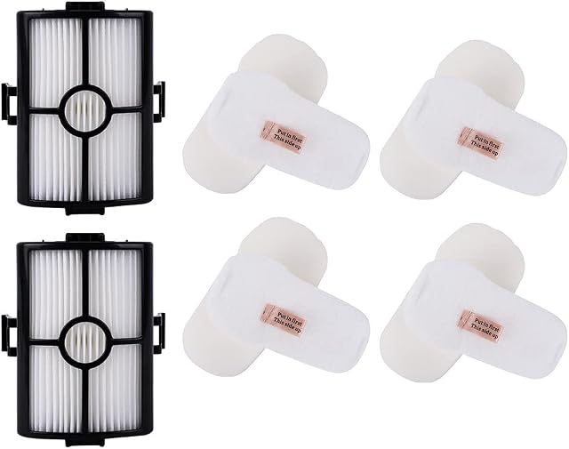 KEEPOW 2 Hepa Filter 4 Foam Filters for Shark HZ500UKT HZ500UK Corded Stick Upright Vacuum Cleaner, Filter Kit for Shark Vacuum Accessories