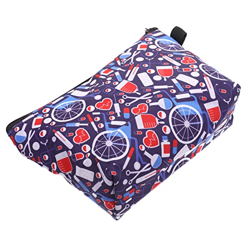 Pochette de maquillage portable imprimée et trousse de toilette voyage grande capacité