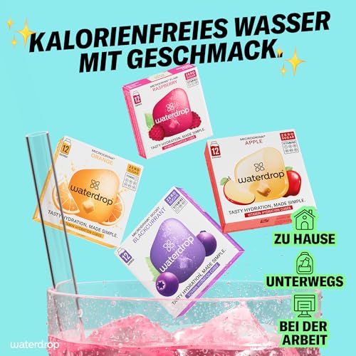 waterdrop MICRODRINK waterdrop® Apfel & Beeren Mix – 48 Waterdrop Würfel in 4 verschiedenen Sorten – Zuckerfreier Durstlöscher & Alternative zu Getränkesirup und Geschmackspulver – Flavour Drops - Microdrink Set - Zusatzansicht 4 | TV | Video | Foto